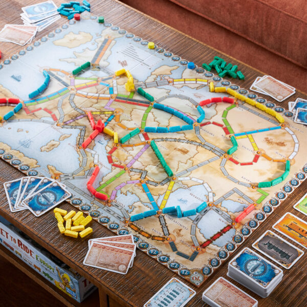 Game Board of Ticket to Ride Europe