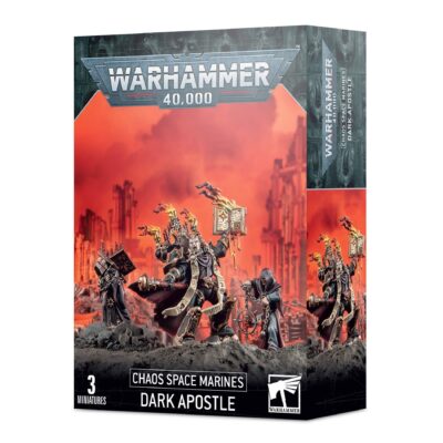 box cover for Chaos Space Marines Dark Apostle miniature set from Warhammer 40,000