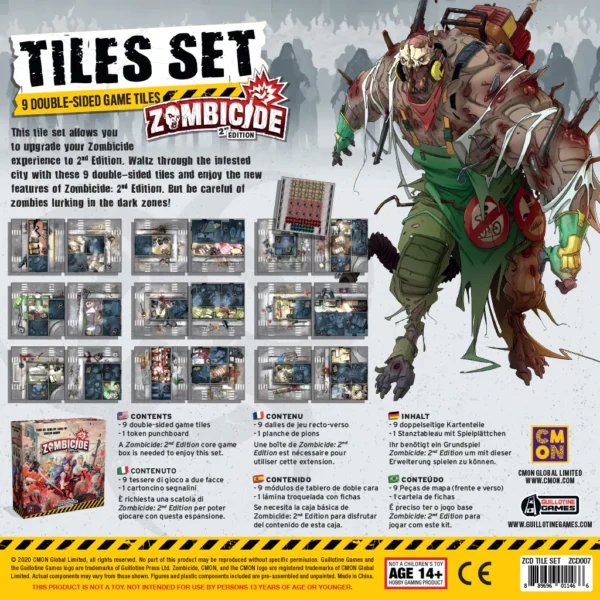 Back of Zombicide 2nd Edition Tile Set